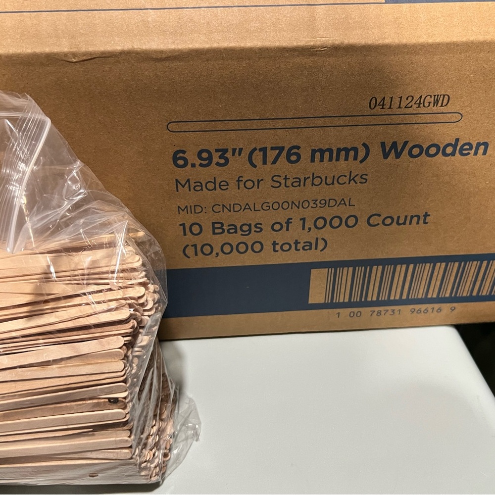 Dixie Wooden Coffee Stirrers 7” bundle wholesale lot 1000 Drink tea